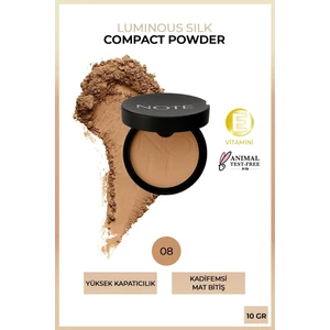 Luminous Silk Compact Powder Mat Bitişli Toz Yüz Pudrası 08 Sunny
