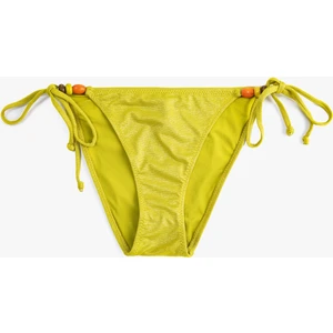 Simli Bikini Altı Yanları İpli Boncuk Detaylı