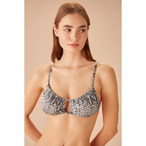 Kare Bandeau Desenli Bikini Üst