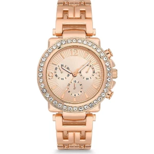 GÜNCEL VİTRİN Zirkon Taşlı Kadın Saat Kararmaz Rodyum Kaplama