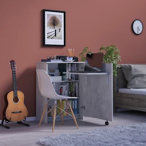 Asra Trend Çalışma Odası Fonksiyonel Kitaplık + Katlanır Masa MD002