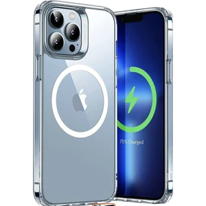 Apple Iphone 13 Kılıf Kablosuz Şarj Magsafe Uyumlu Köşe Korumalı Şeffaf Kılıf