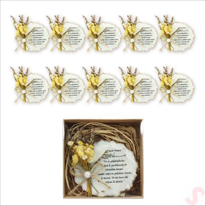 Süsle Bebek ve Parti Kutulu ve Süslü 6,50 cm Epoksi Magnet, Altın - 10 Adet