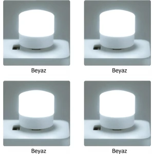 4 Adet Taşınabilir Mini USB LED - Beyaz