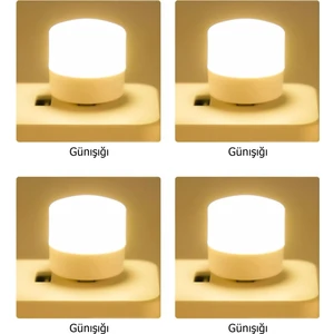4 Adet Taşınabilir Mini USB LED - Gün Işığı