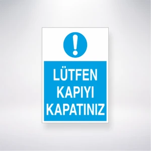 Reysa Tasarım Lütfen Kapıyı Kapatınız 21X30 cm Yapışkanlı Levha