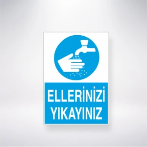 Reysa Tasarım Ellerinizi Yıkayınız 21X30 cm Yapışkanlı Levha