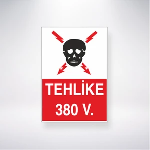 Reysa Tasarım Tehlike 380 V. 21X30 cm Yapışkanlı Levha