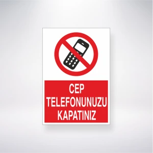 Reysa Tasarım Cep Telefonunu Kapatınız 21X30 cm Yapışkanlı Levha