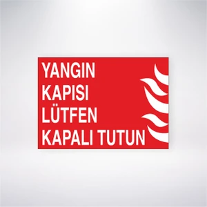 Reysa Tasarım Yangın Kapısı Lütfen Kapalı Tutun 21X30 cm Yapışkanlı Levha