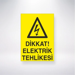Reysa Tasarım Dikkat Elektrik Tehlikesi 21X30 cm Yapışkanlı Levha