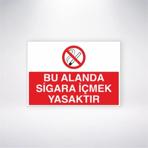 Reysa Tasarım Bu Alanda Sigara Içmek Yasaktır 21X30 cm Yapışkanlı Levha