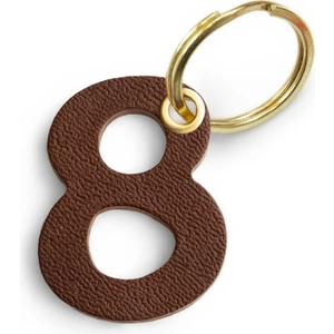 8 Rakamı Deri Anahtarlık Kahverengi