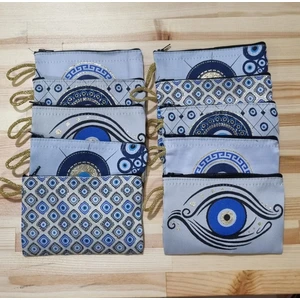 Erdoğan Hobi Bez Cüzdan 10 Adet Hediyelik Cüzdan Nazar Desen Küçük Cüzdan 10X15CM El Cüzdan Para Cüzdan
