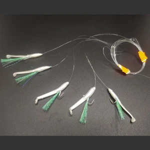 Silikon At Çek Takımı, Silikon Balıklı Çapari 3,5 cm Sedef Yeşil (2 Ad)