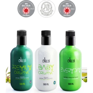 Premium + Olizzi Everyday + Olizzi Baby Organik Natürel Sızma Zeytinyağı 500 ML X 3Adet