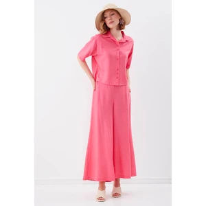 Arkası Lastikli Bol Paça Pantolon