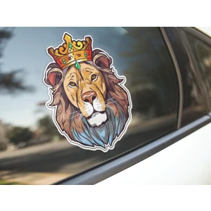 Sticker Master Aslan Taç Motorsiklet, Kask,laptop ve Araç Sticker Pc Çıkartma Etiket 13X15 cm