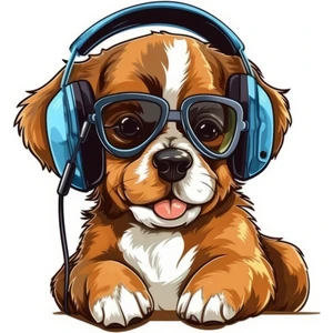 Sticker Master Sevimli Gözlüklü Köpek Motorsiklet, Kask,laptop ve Araç Sticker Çıkartma 14X15 cm