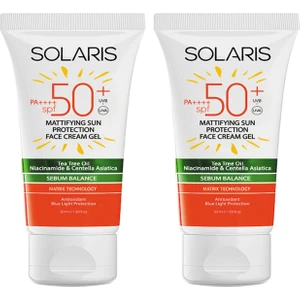 Yağlı Cilt Tipleri Için Mat Bitişli Jel Güneş Kremi Spf 50+ (50 Ml) x 2 Adet