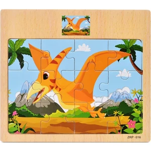 Sepeti Dinazor Kuş Resimli Ahşap Çocuk Puzzle 12 Parça 15X17CM