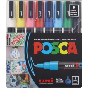 Uni Posca Su Bazlı Marker Pc-3m 8 Ana Renk 0,9-1,3mm