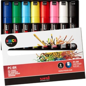 Uni Posca Su Bazlı Marker Pc-8k 8'li -Ana Renkler