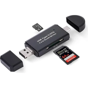 Type C Micro USB Çoklu Hafıza Kart Okuyucu - Otg Çevirici Adaptör