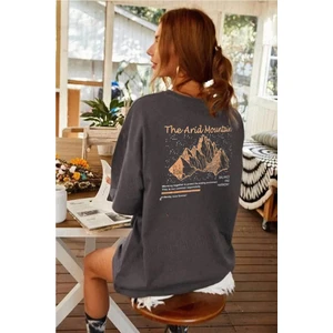 Arid Mountain Antrasit Oversize Salas Boyfriend Kadın T-Shirt