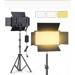 800 LED Pro LED-800 Video Işık Panelli Kamera Işığı Youtube Video Işık Iki Adet Batarya + 2m Ayak