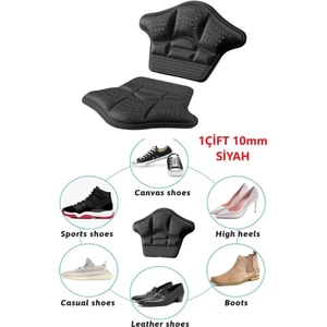 Siyah 10MM Ortopedik Spor Ayakkabı Topuk Vurma Önleyici Koruyucu