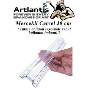 Cetvel Mercekli 30 cm Plastik Şeffaf 1 Adet Okul Sınıf Öğrenci Büyüteçli Tutumu Kolay Cetvel 30 cm