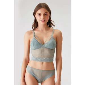 Pierre Cardin 4831 Kadın Pedli Balensiz Dantelli Bralet Sütyen Külot Takım-Mint
