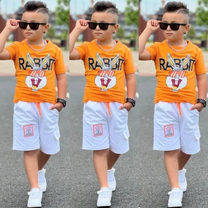 Yaren Kids Bugs Bunny Baskılı Turuncu Ikili Yazlık Erkek Çocuk Takım 4-5-7-9-11 Yaş Pamuk