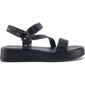 Nine West Sası 3fx Siyah Kadın Kalın Taban Sandalet