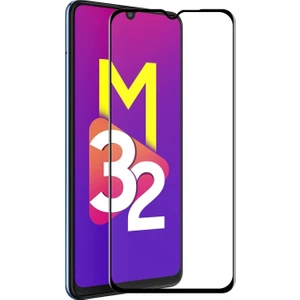 Samsung Galaxy M32 ile Uyumlu Şeffaf Ekranı Tam Kaplayan 5d Cam Kırılmaz Cam Ekran Koruyucu
