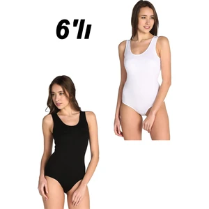 Hepsine Rakip 6lı Kadın Geniş Askılı Kancalı Çıtçıtlı Body Zıbın Atlet S-Battal