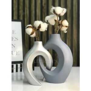 Siyah Sevgili Sarmaşık Vazo Seti Modern