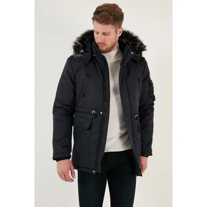 Yakası Tüylü Çıkarılabilir Kapüşonlu Mont Erkek Mont 571717