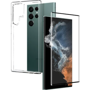 Samsung Galaxy S22 Ultra 5g Telefon Kılıfı Tpu Kapak + 3D Kavisli Temperli Cam Ekran Koruyucu (Yurt Dışından)