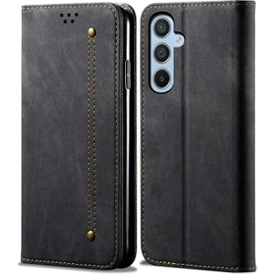 Samsung Galaxy M14 Telefon Kılıfı Kapak Kot Ceza Dokusu Stand Flip Shell Pu Deri Cüzdan (Yurt Dışından)