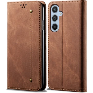 Samsung Galaxy M14 Telefon Kılıfı Kapak Kot Ceza Dokusu Stand Flip Shell Pu Deri Cüzdan (Yurt Dışından)