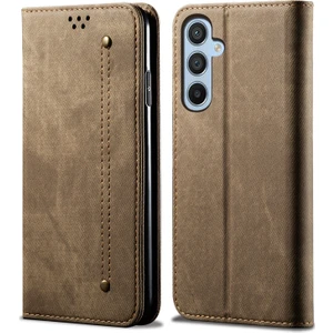 Samsung Galaxy M14 Telefon Kılıfı Kapak Kot Ceza Dokusu Stand Flip Shell Pu Deri Cüzdan (Yurt Dışından)