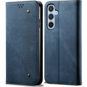 Samsung Galaxy M14 Telefon Kılıfı Kapak Kot Ceza Dokusu Stand Flip Shell Pu Deri Cüzdan (Yurt Dışından)