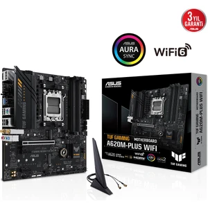 Tuf Gamıng A620M-Plus Wıfı Amd A620 Am5 Ddr5 6400 2Xdp Hdmı Çift M2 Usb3.2 Ax Wifi + Bt Aura Rgb 2.5Gbit Lan Matx (Tuf Gamıng A620M-Plus Wıfı) Anakart