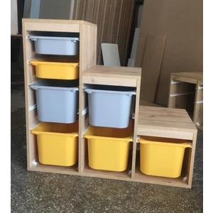 Işıltı Mobilya Ahşap Desenoyuncak Dolabı Merdiven2 (Mdf)