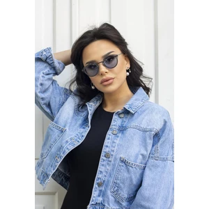 Angel Eyes Kadın Güneş Gözlüğü Mavi Metal Çerçeve UV400 Filtreli Mat Cam Özelliği ile