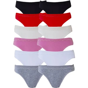 Hepsine Rakip 12LI Kadın Dantel Detaylı Bayan Külot Pamuklu Iç Çamaşırı