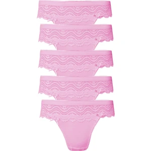 Hepsine Rakip 5li Kadın Dantelli Bikini Külot Pamuklu Arkası Düz Kaliteli Fnd