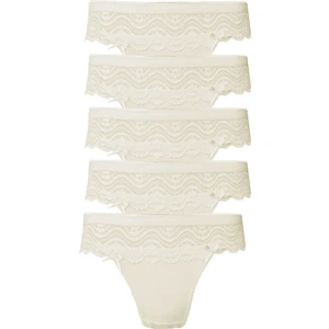 Hepsine Rakip 5li Kadın Dantelli Bikini Külot Pamuklu Arkası Düz Kaliteli Fnd